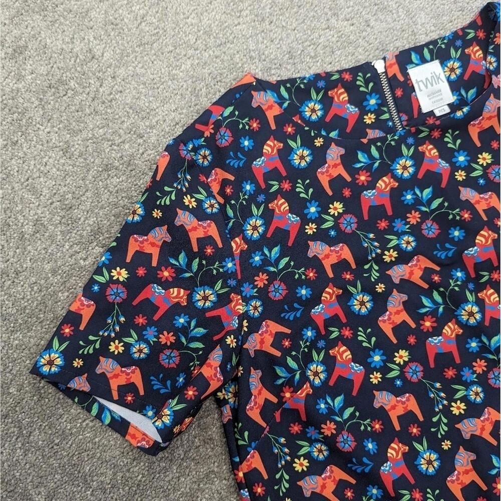 Twik PIÑATA print short sleeve oversized blouse women's small - Picture 11 of 11